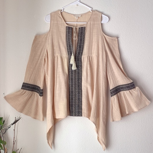 Bohemian Open Shoulder SleeveTops Size M - Picture 3 of 9
